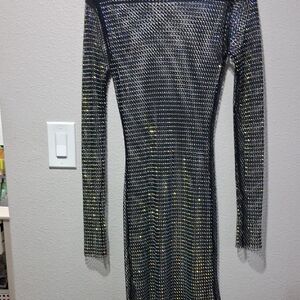 Elegant Black and Silver Cover Up